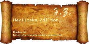 Herlicska Zádor névjegykártya